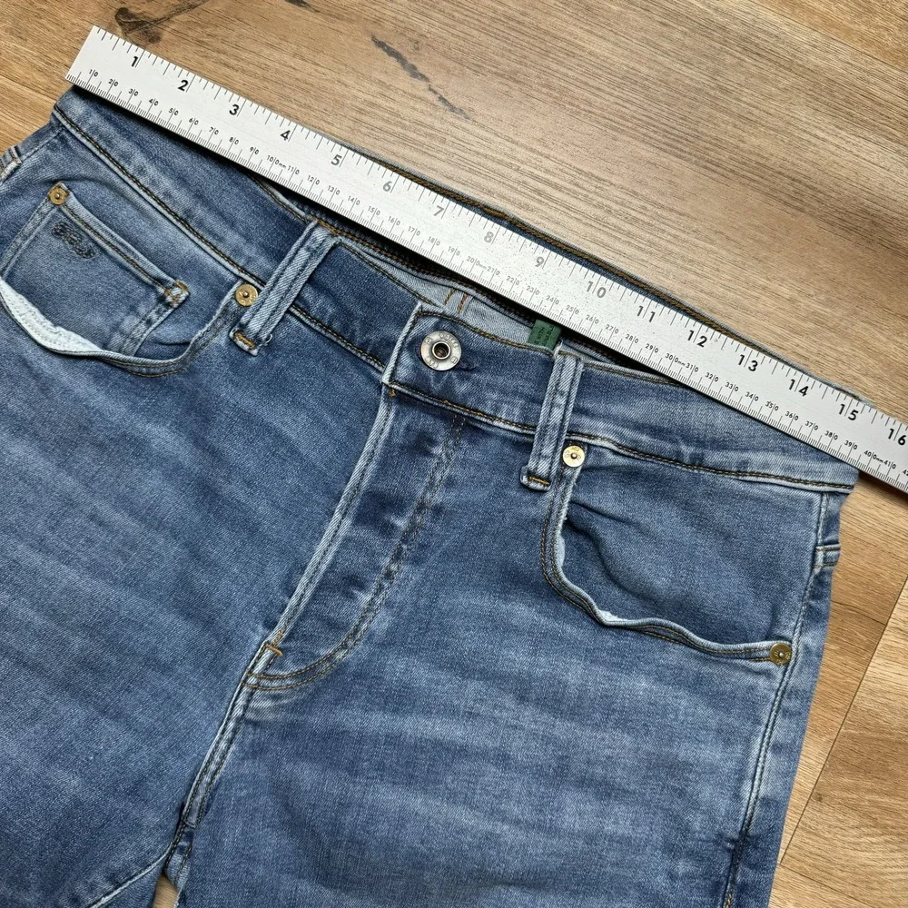 G-Star RAW Jeans Mens 31x32 Blue 3301 Slim Fit‎ Stretch Medium Wash Denim Pants